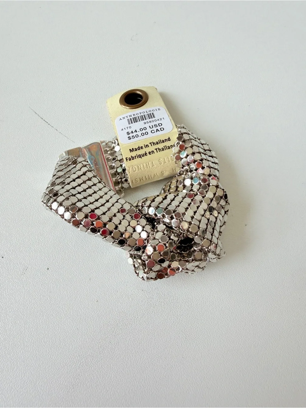 Anthropologie Silver Tone Mesh Bracelet New with Tags